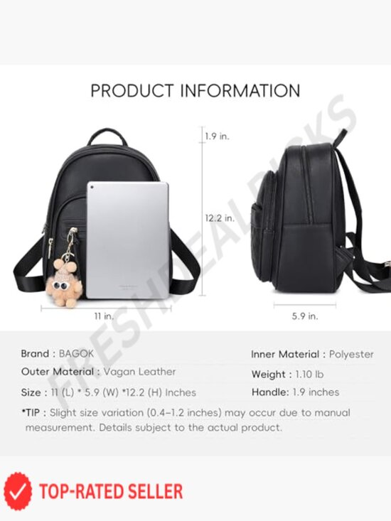 Mini Leather Backpack Purse with Detachable Keychain Small Cute Fashion Bag for main image 5